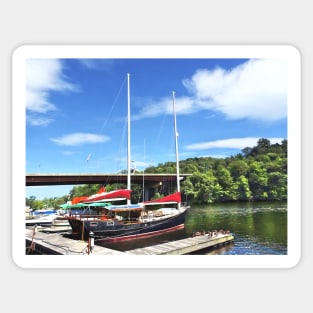Kingston NY - Colorful Boats on Rondout Creek Sticker